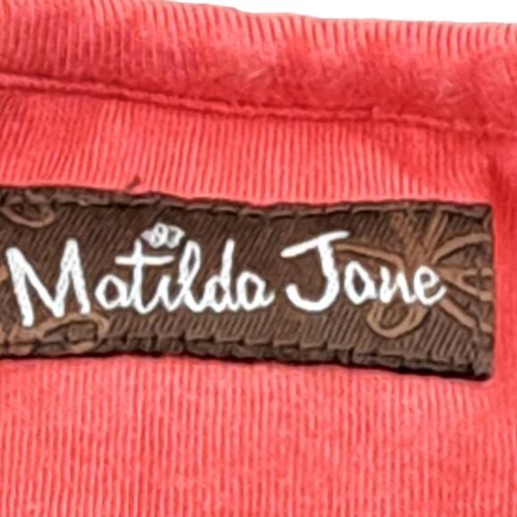 Matilda Jane Hide And Seek Coral And Purple Ruffle Top Size 4 - Picture 9 of 12